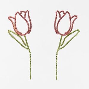 Diamond rose  earrings N591